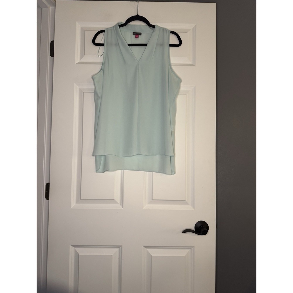 Vince Camuto Sleeveless Tunic V Neck Light Green Large